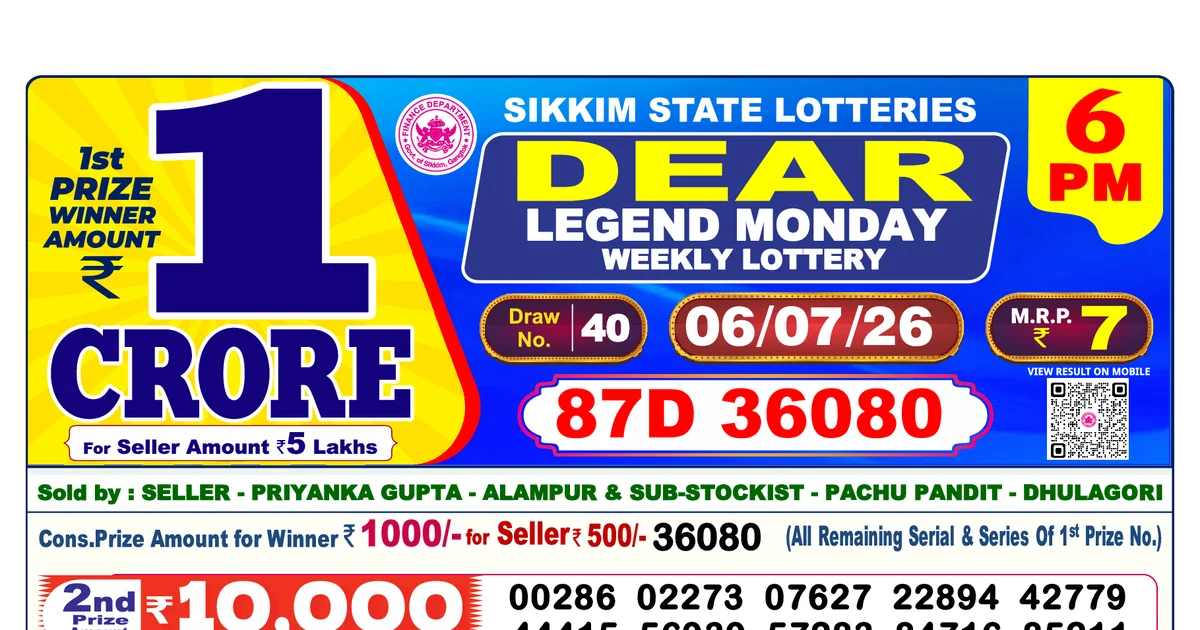 Nagaland State Today Lottery Result 6 PM 6 July 2026