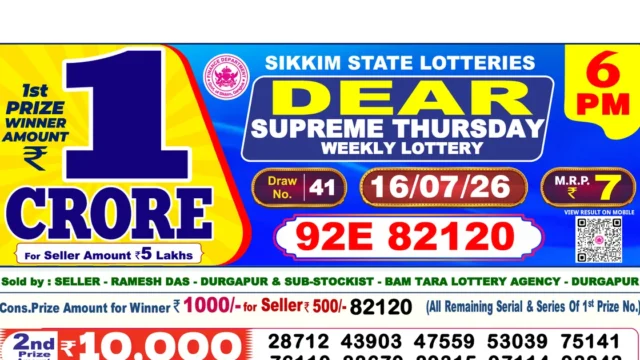 Nagaland State Today Lottery Result 6 PM 16 July 2026