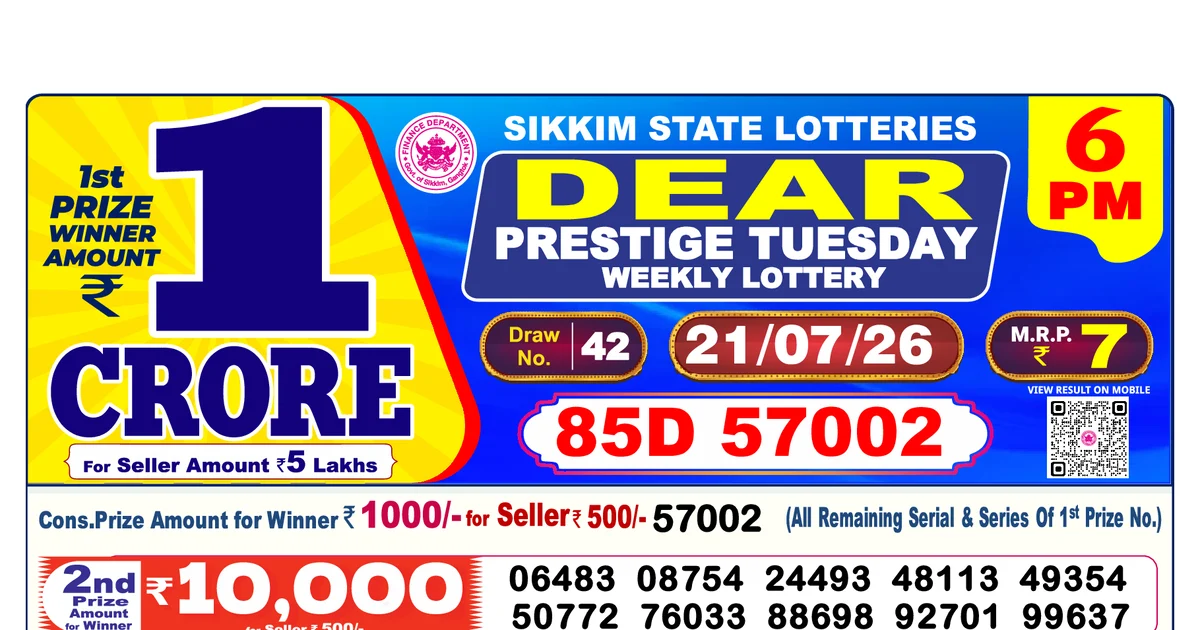 Nagaland State Today Lottery Result 6 PM 21 July 2026