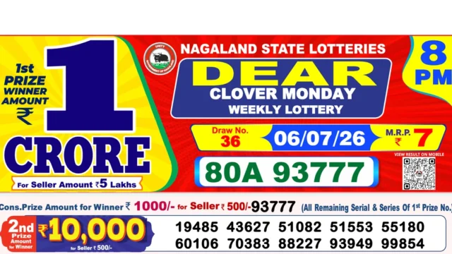Nagaland State Today Lottery Result 8 PM 6 July 2026