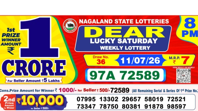 Nagaland State Today Lottery Result 8 PM 11 July 2026