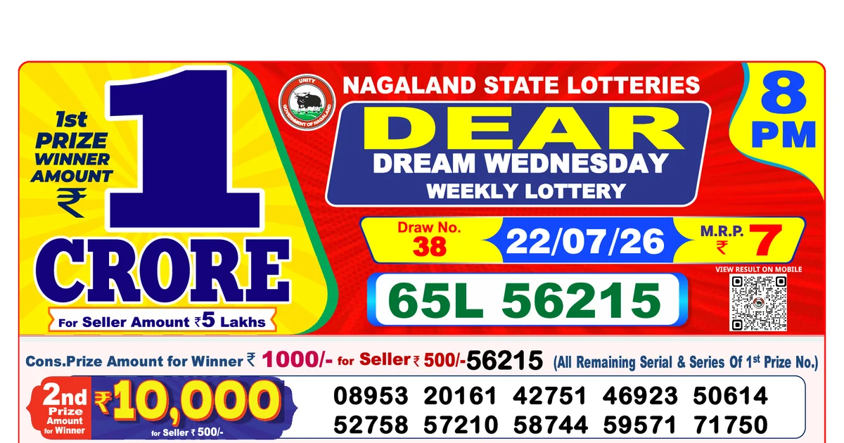 Nagaland State Today Lottery Result 8 PM 22 July 2026