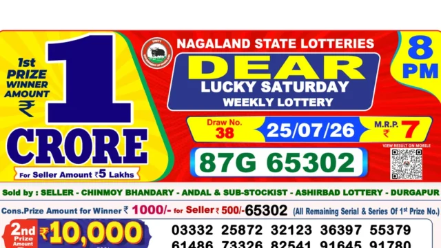 Nagaland State Today Lottery Result 8 PM 25 July 2026