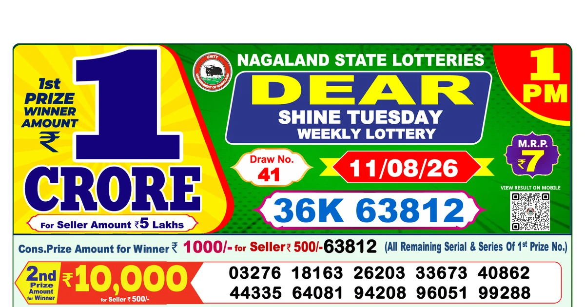Nagaland State Today Lottery Result 1 PM 11 August 2026