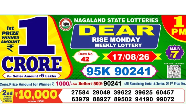 Nagaland State Today Lottery Result 1 PM 17 August 2026