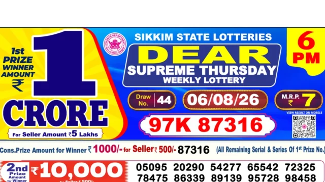 Nagaland State Today Lottery Result 6 PM 6 August 2026