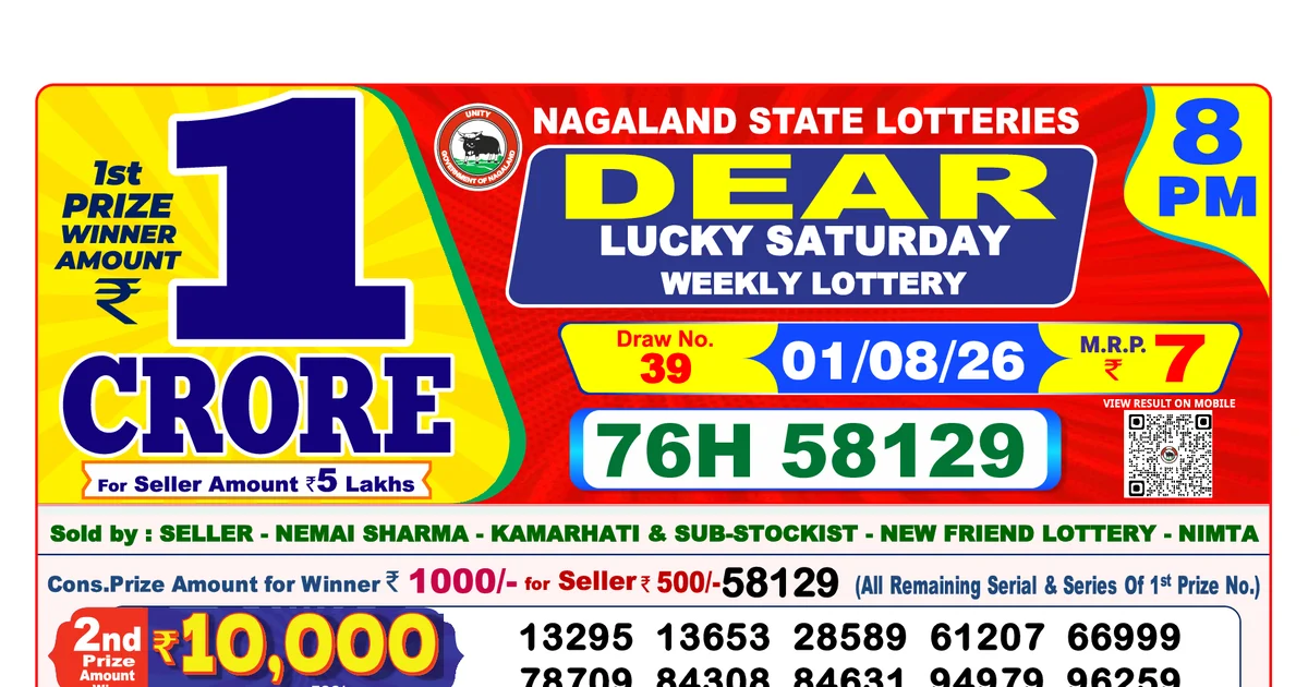 Nagaland State Today Lottery Result 8 PM 1 August 2026