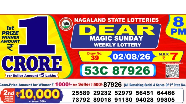 Nagaland State Today Lottery Result 8 PM 2 August 2026