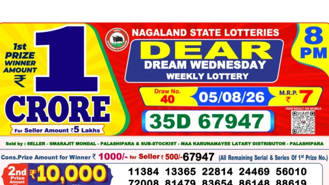 Nagaland State Today Lottery Result 8 PM 5 August 2026