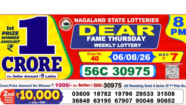Nagaland State Today Lottery Result 8 PM 6 August 2026