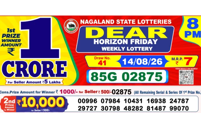 Nagaland State Today Lottery Result 8 PM 14 August 2026