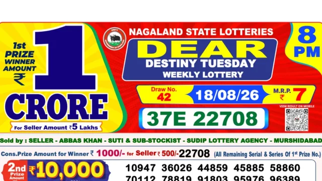 Nagaland State Today Lottery Result 8 PM 18 August 2026